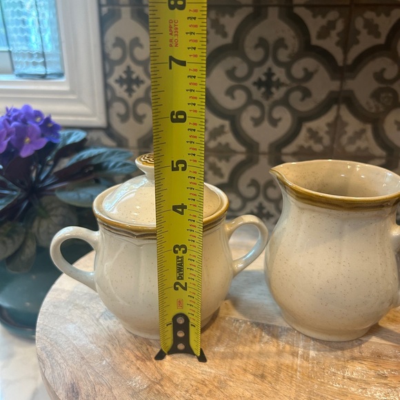 VINTAGE 70s STONEWARE BY CROWN MANOR- SUGAR & CREAM SET- MADE IN JAPAN - Picture 11 of 11